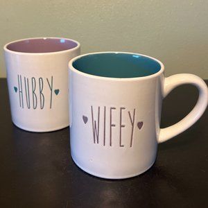 Baum HUBBY & WIFEY Oversized  Mugs ~ Wedding ~ Anniversary ~ Newly Weds